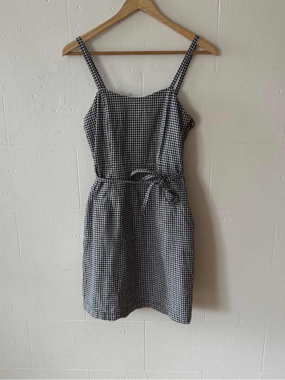 Frank & Oak | Gingham Mini Dress | Black White Checkered Summer Dress | Size XS